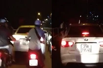 Tài xế bị chửi “ngu” do lái ô tô lên cầu Long Biên