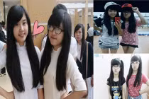 Nét dễ thương của cặp song sinh 9x phố núi