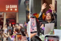 Chi Pu khai trương quán phở, khách xếp hàng kín góc phố Thượng Hải