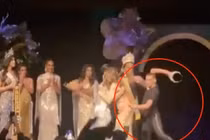 Vợ chỉ giành giải á hậu, người chồng đập nát vương miện hoa hậu