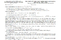 Đề thi thử THPT quốc gia 2015 môn Toán tỉnh Thừa Thiên Huế