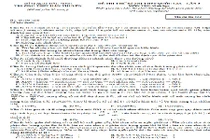 Đề thi thử THPT quốc gia 2015 môn Sinh học tỉnh Bắc Ninh