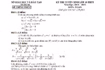 Đề thi thử vào lớp 10 môn Toán TP HCM và đáp án