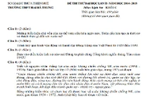 Đề thi thử THPT quốc gia 2015 môn Lịch Sử tỉnh Thừa Thiên Huế