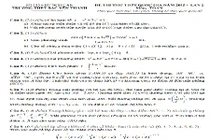 Đề thi thử THPT quốc gia 2015 môn Toán THPT Bắc Yên Thành