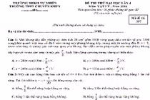 Đề thi thử THPT quốc gia 2015 môn Lý chuyên KHTN và đáp án