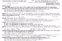 Đề thi thử THPT quốc gia 2015 môn Sinh học và đáp án