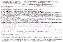 Đề thi thử THPT quốc gia 2015 môn Sinh học THPT Lê Hoàn và đáp án