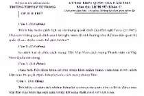 Đề thi thử THPT quốc gia 2015 môn Lịch Sử tỉnh Bình Định