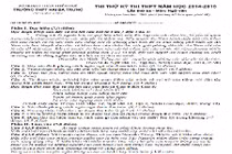 Đề thi thử THPT quốc gia 2015 môn Ngữ Văn tỉnh Thừa Thiên Huế