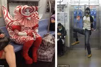 Hình ảnh hài hước, quái dị trên các toa tàu điện ngầm