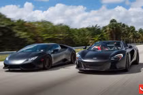 McLaren 650 Spyder & Lamborghini Huracan không hẹn mà gặp