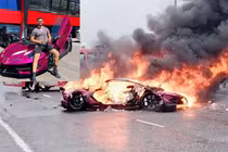 Xót xa nhìn Lamborghini Aventador SVJ hơn 7,4 tỷ cháy trơ khung