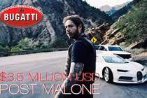 Rapper Post Malone rao bán Bugatti Chiron hơn 3 triệu Đô la