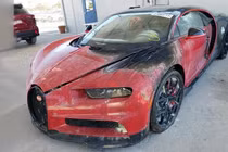 Bugatti Chiron cháy đen, hỏng như "sắt vụn" rao bán hơn 9 tỷ đồng