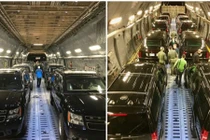 Dàn ôtô khủng hộ tống Tổng thống Trump sắp đến VN