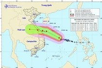 Bão số 5 giật cấp 13, hướng vào Quảng Bình - Quảng Ngãi