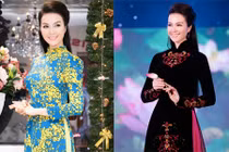 MC Thanh Mai diện 5 bộ áo dài trong một sự kiện