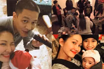 Kim Hiền hạnh phúc bên gia đình chồng ở Mỹ