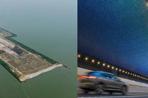 Khung cảnh ngoạn mục tại “hầm cao tốc dưới nước” dài nhất Trung Quốc