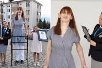 Cô gái hai lần xác nhận kỷ lục thế giới nhờ chiều cao "khủng"