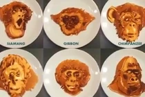 Ngã ngửa với tài vẽ mặt khỉ trên chảo rán 