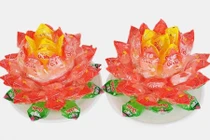 Cách làm hoa sen bằng kẹo trang trí ngày Tết