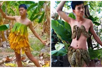 Nam sinh 15 tuổi lấy sầu riêng, lá chuối... che thân