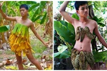 Nam sinh 15 tuổi lấy sầu riêng, lá chuối... che thân