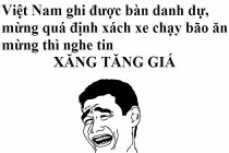 Ảnh chế giá xăng tăng trùng với trận VN-Arsenal