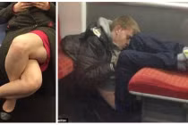 Tư thế khó đỡ của quý cô nơi công cộng "gây bão"