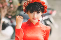 “Hot girl ảnh thẻ” đẹp khác lạ trong bộ ảnh Tết