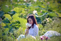 Á khôi ĐH Nội vụ rạng ngời giữa cánh đồng hoa sen