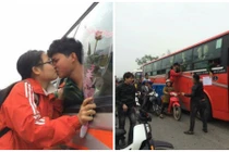 Nghẹ ngào khoảnh khắc lứa đôi quyến luyến ngày nhập ngũ