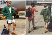 Cười ngất trước thảm họa thời trang sân bay của Tùng Sơn