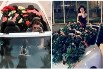 Thiếu gia Hà thành đi siêu xe tặng hoa bạn gái hot girl