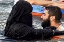 Thiếu nữ Hồi giáo diện Burkini đi bơi gây chú ý 