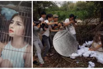 Ảnh hậu trường của thiếu nữ chụp ảnh trong lồng chim