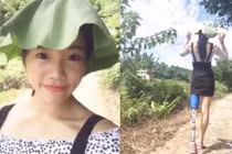 Cô gái xinh đẹp gây ngỡ ngàng khi nhìn xuống chân