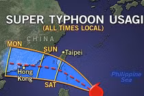 Siêu bão Usagi sẽ đổ vào miền Nam Trung Quốc?