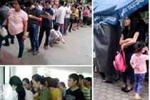 Chen chúc xếp hàng tiêm phòng sởi miễn phí rồi phải về không