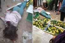 Mặc cả không thành, cô gái xô xát với bà chủ rồi lăn đùng ra giả chết