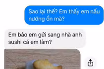 Nhìn thấy món sushi bạn gái làm, anh chàng vội nhắn tin chia tay