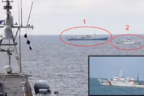 Tàu chiến Mỹ, kiểm ngư Việt Nam, tàu Trung Quốc cùng xuất hiện trên Biển Đông 