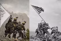 Taliban tái diễn cảnh cắm cờ mô phỏng sự kiện Iwo Jima sau 76 năm
