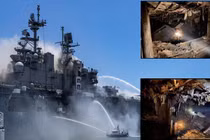 Ảnh sốc: Tàu đổ bộ USS Richard cháy rụi, Iran khẳng định lính Mỹ... tự đốt 