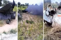 Hiện trường tiêm kích MiG-21 Ấn Độ đâm xuống đất, vỡ tan