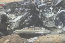 Xót xa nhìn xác trực thăng Mi-25 Nga bị IS bắn rơi