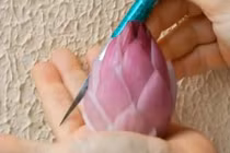 Cách tỉa hoa sen từ hành tây tím đẹp không cưỡng nổi