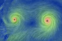 Cận cảnh “bão song sinh” xuất hiện trên Thái Bình Dương